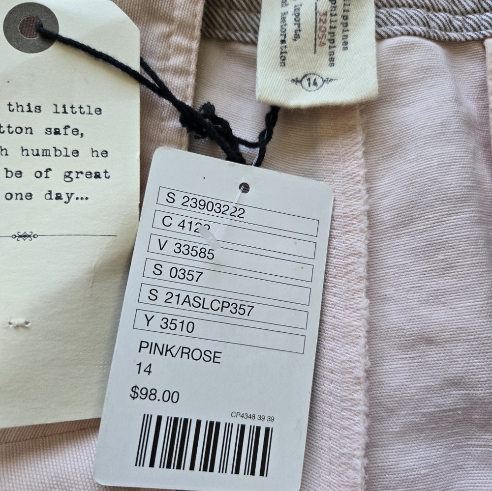 Cartonnier Anthropologie Wide Leg Pants Womens 14 Linen Blend Powder Pink - Picture 6 of 12